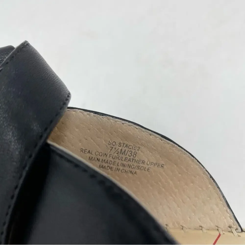 Sole Society Tan Black Cow Fur Leather Upper Channing Espadrilles 7.5